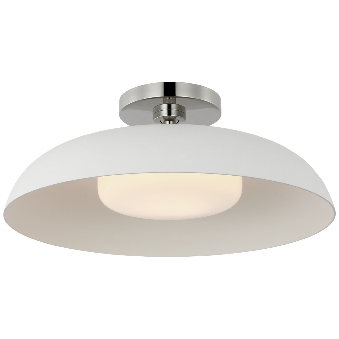 Visual Comfort Signature - AL 4040PN/WHT-WG - LED Flush Mount - Cyrus - Polished Nickel and White