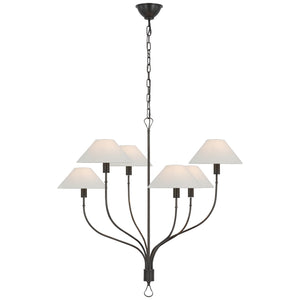 Visual Comfort Signature - AL 5002BZ/CHC-L - LED Chandelier - Griffin - Bronze and Chocolate Leather