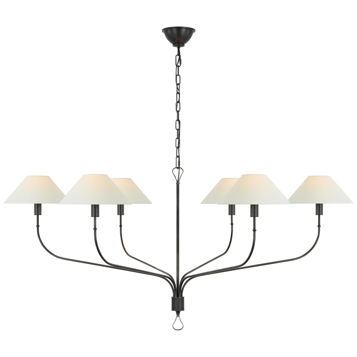 Visual Comfort Signature - AL 5005BZ/CHC-L - LED Chandelier - Griffin - Bronze and Chocolate Leather