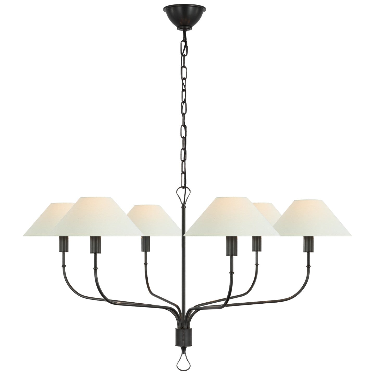 Visual Comfort Signature - AL 5006BZ/CHC-L - LED Chandelier - Griffin - Bronze and Chocolate Leather