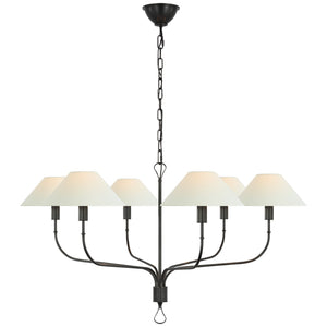 Visual Comfort Signature - AL 5006BZ/CHC-L - LED Chandelier - Griffin - Bronze and Chocolate Leather