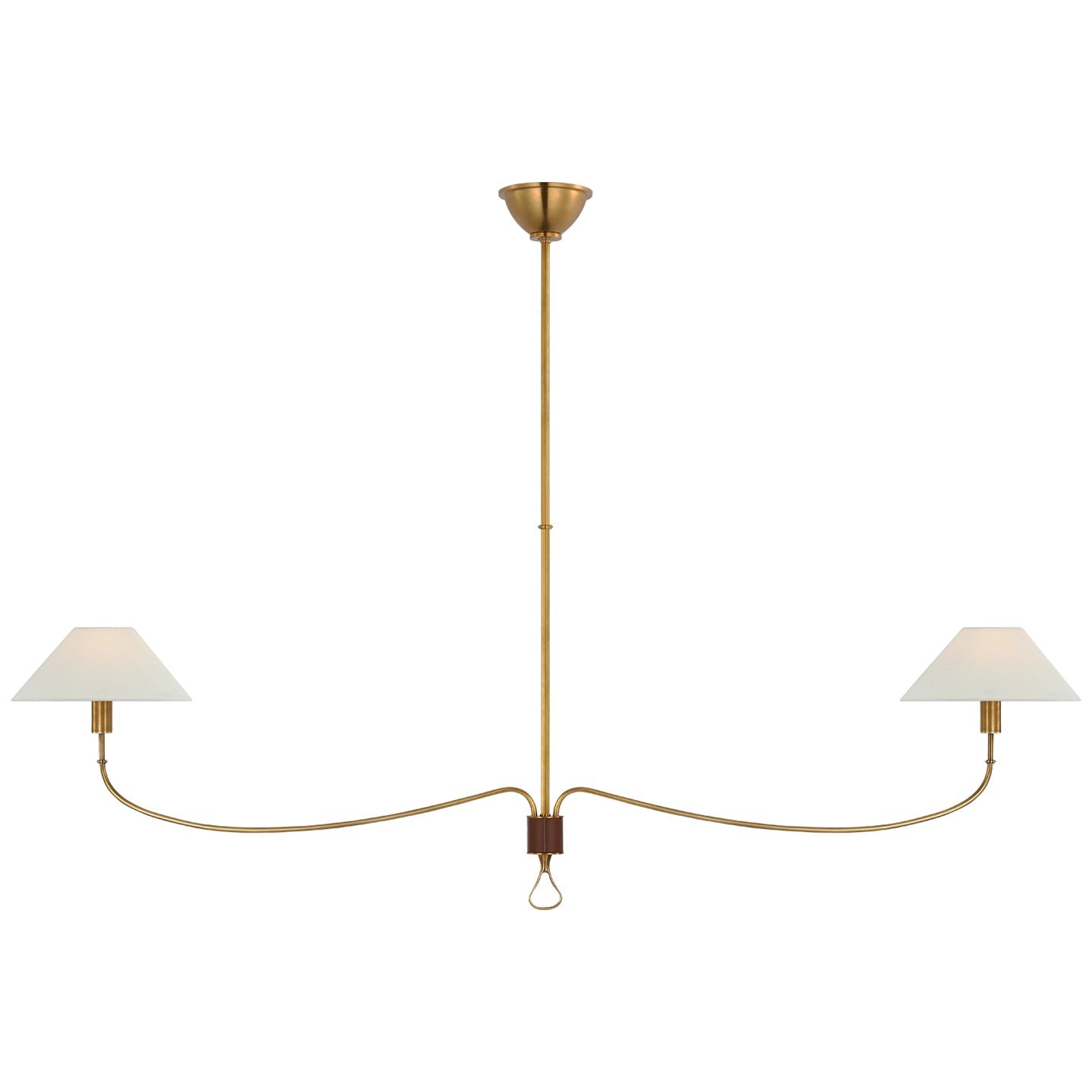 Visual Comfort Signature - AL 5010HAB/SDL-L - LED Chandelier - Griffin - Hand-Rubbed Antique Brass and Saddle Leather