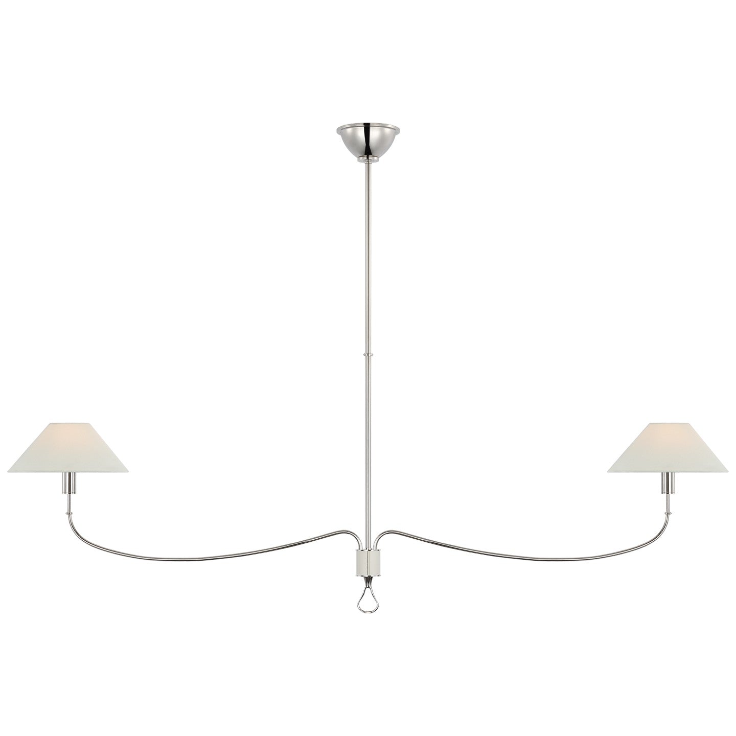 Visual Comfort Signature - AL 5010PN/PAR-L - LED Chandelier - Griffin - Polished Nickel and Parchment Leather