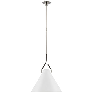 Visual Comfort Signature - AL 5020PN/BRT-WHT - LED Pendant - Laken - Polished Nickel and Black Rattan