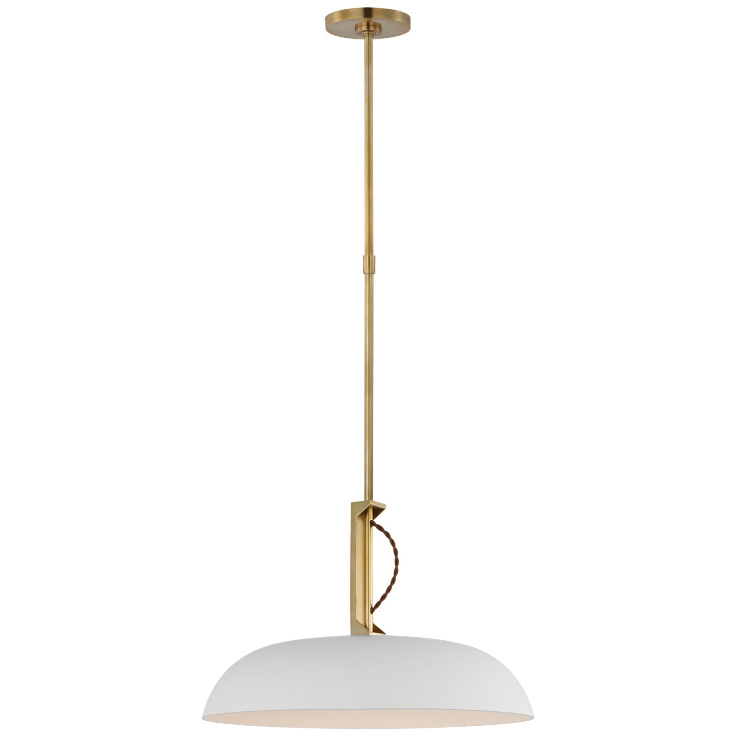 Visual Comfort Signature - AL 5040HAB/WHT-WG - LED Pendant - Cyrus - Hand-Rubbed Antique Brass and White