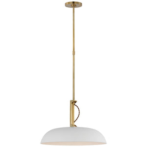 Visual Comfort Signature - AL 5040HAB/WHT-WG - LED Pendant - Cyrus - Hand-Rubbed Antique Brass and White