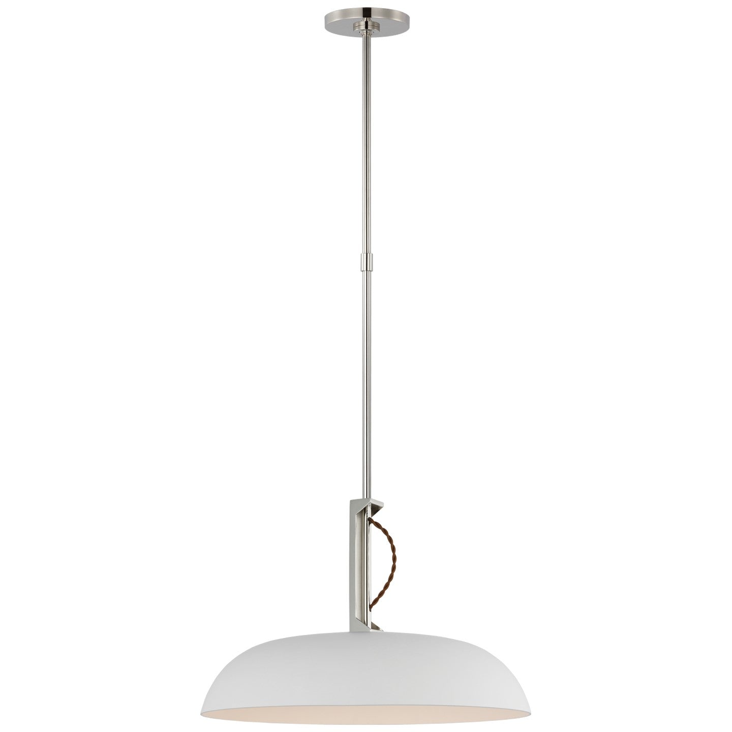 Visual Comfort Signature - AL 5040PN/WHT-WG - LED Pendant - Cyrus - Polished Nickel and White