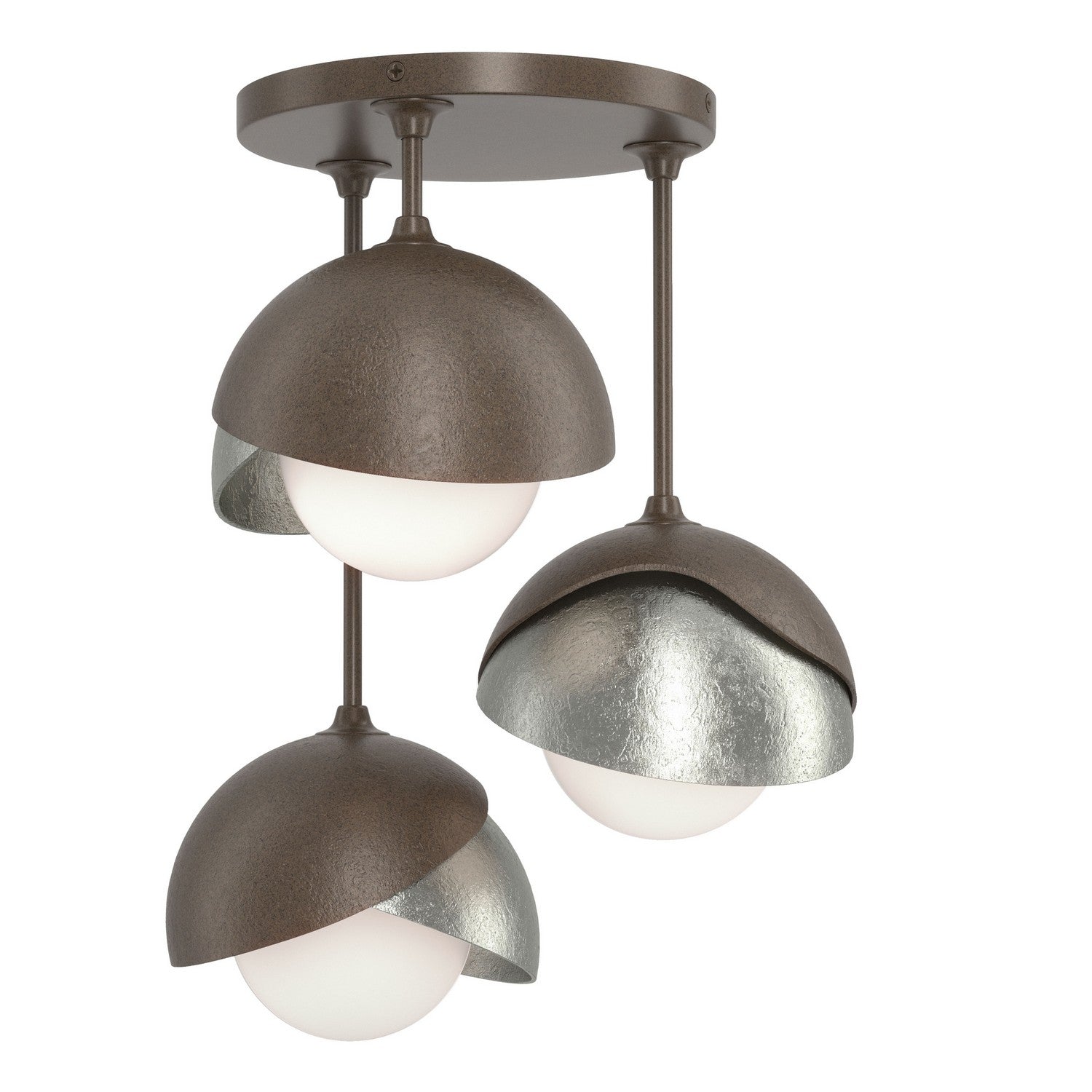 Hubbardton Forge - 121374-SKT-05-85-GG0711 - Three Light Semi-Flush Mount - Brooklyn - Bronze