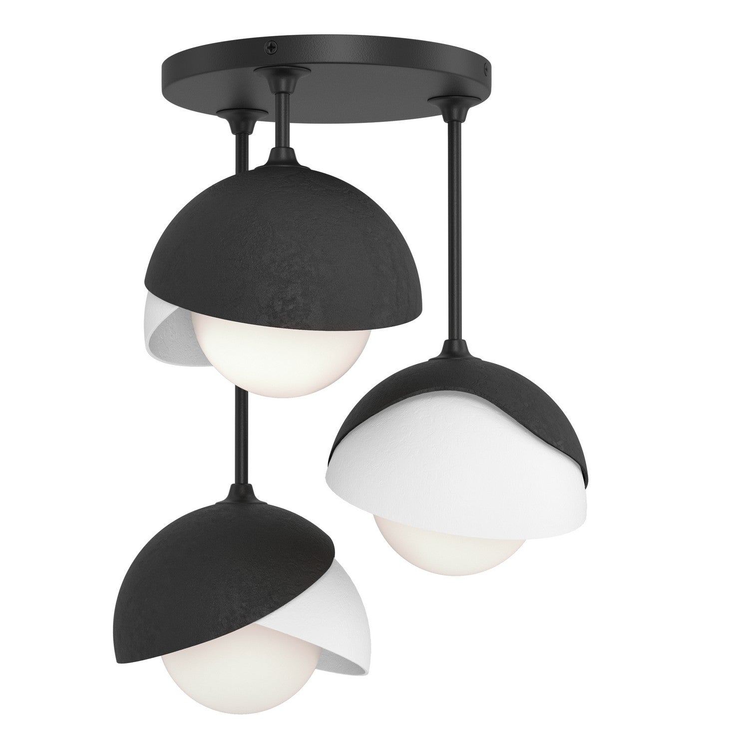 Hubbardton Forge - 121374-SKT-10-02-GG0711 - Three Light Semi-Flush Mount - Brooklyn - Black