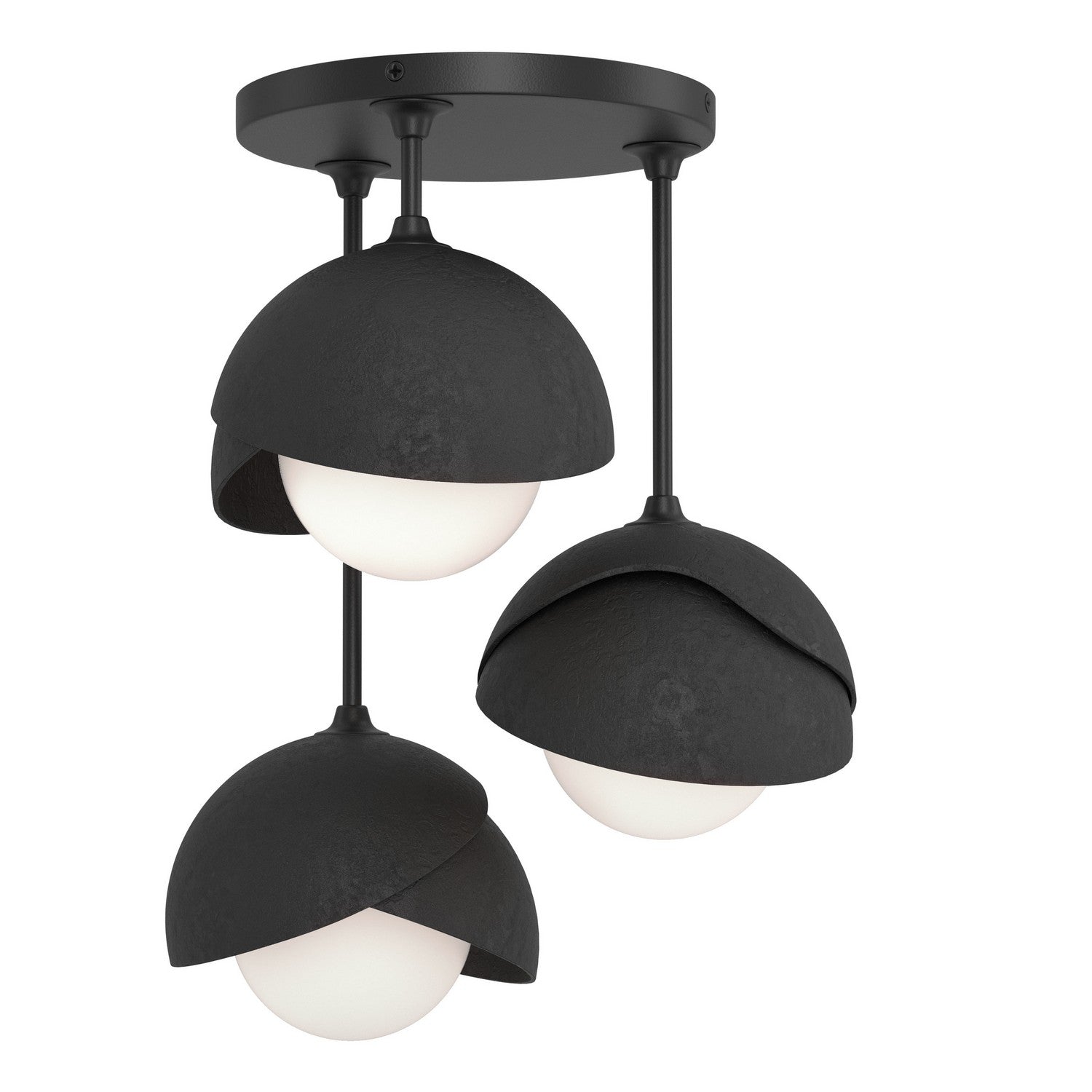 Hubbardton Forge - 121374-SKT-10-10-GG0711 - Three Light Semi-Flush Mount - Brooklyn - Black