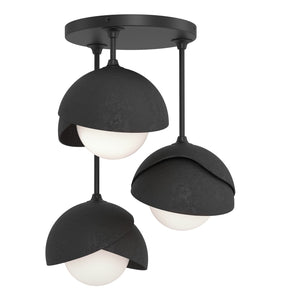 Hubbardton Forge - 121374-SKT-10-10-GG0711 - Three Light Semi-Flush Mount - Brooklyn - Black