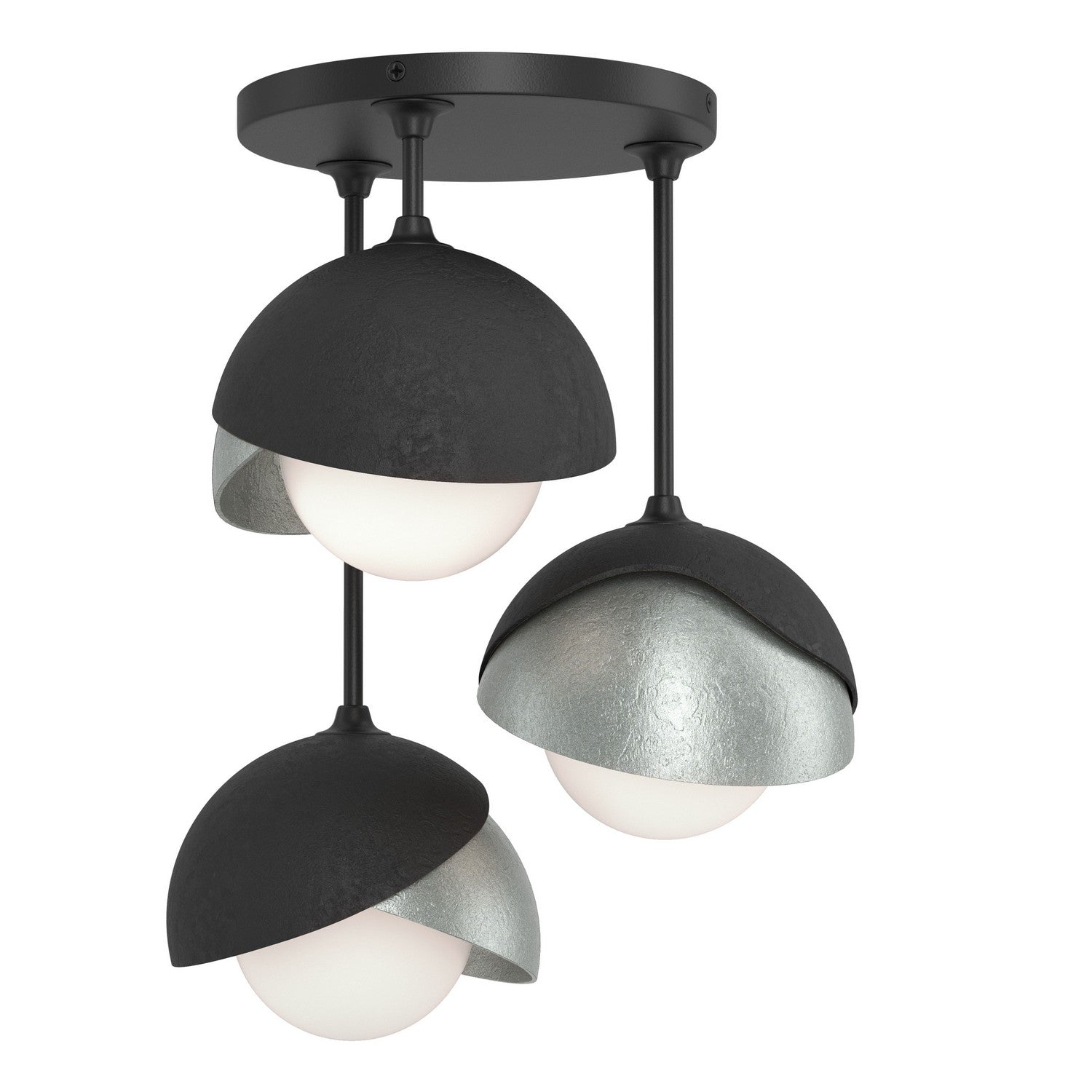 Hubbardton Forge - 121374-SKT-10-82-GG0711 - Three Light Semi-Flush Mount - Brooklyn - Black