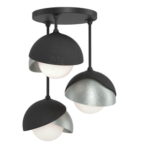 Hubbardton Forge - 121374-SKT-10-82-GG0711 - Three Light Semi-Flush Mount - Brooklyn - Black