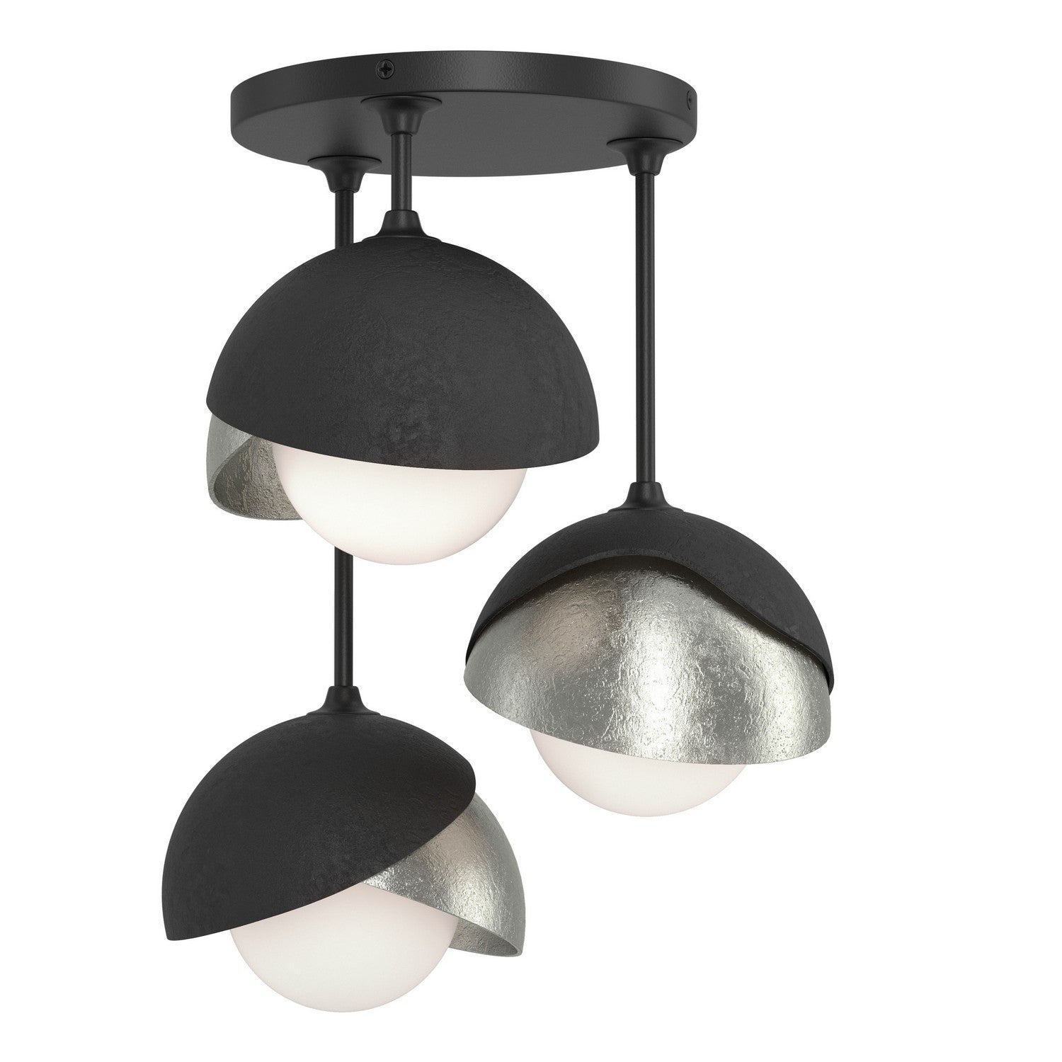 Hubbardton Forge - 121374-SKT-10-85-GG0711 - Three Light Semi-Flush Mount - Brooklyn - Black