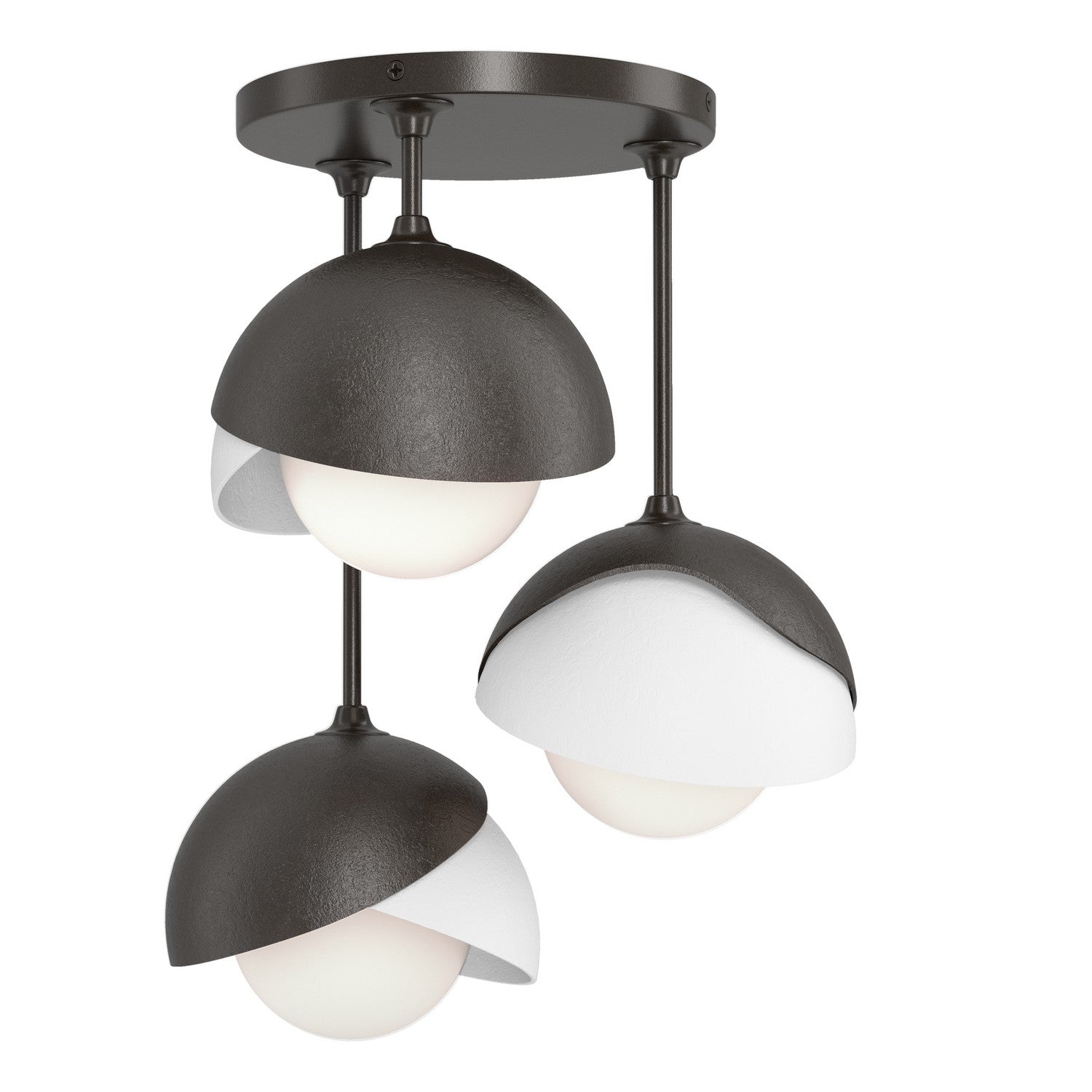 Hubbardton Forge - 121374-SKT-14-02-GG0711 - Three Light Semi-Flush Mount - Brooklyn - Oil Rubbed Bronze