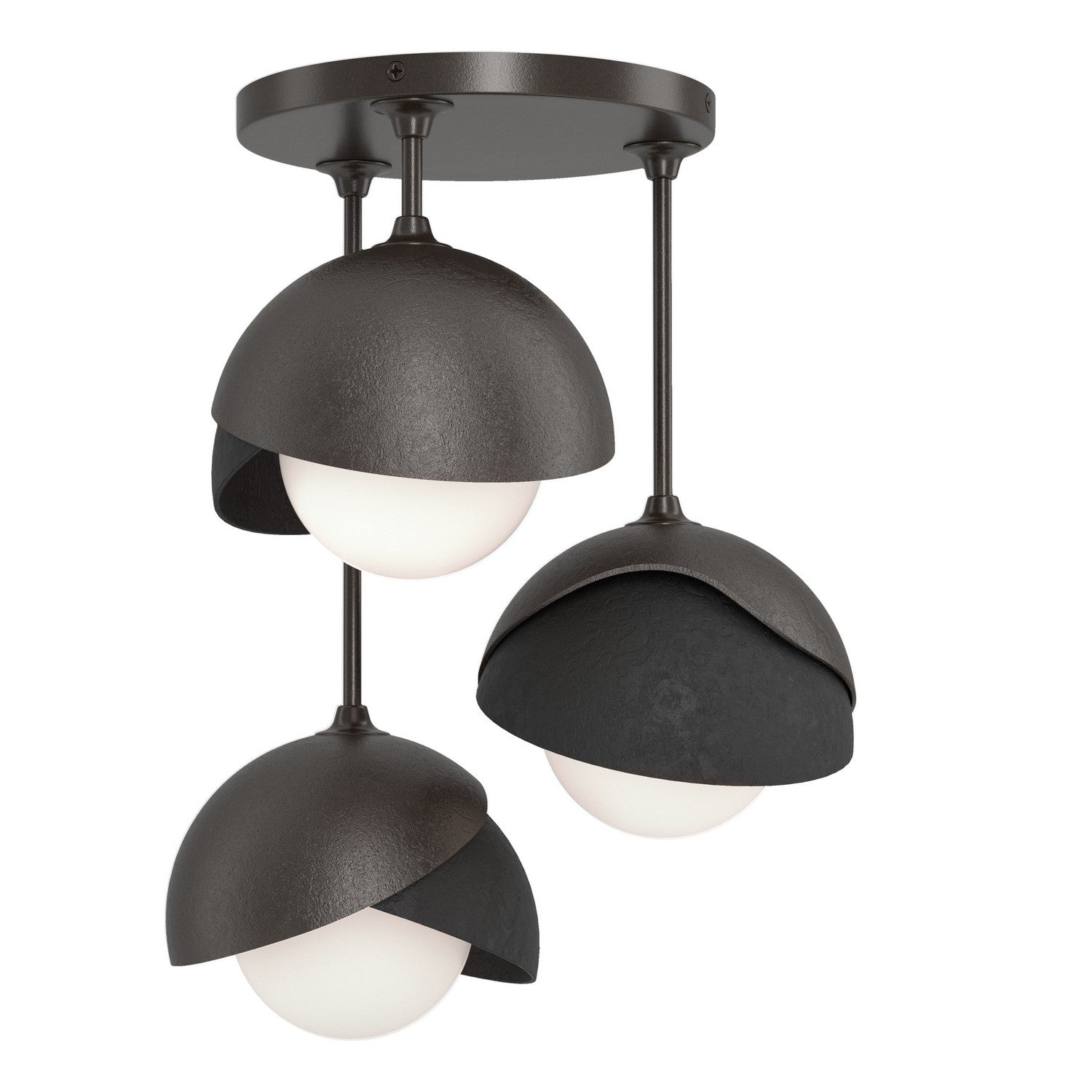 Hubbardton Forge - 121374-SKT-14-10-GG0711 - Three Light Semi-Flush Mount - Brooklyn - Oil Rubbed Bronze