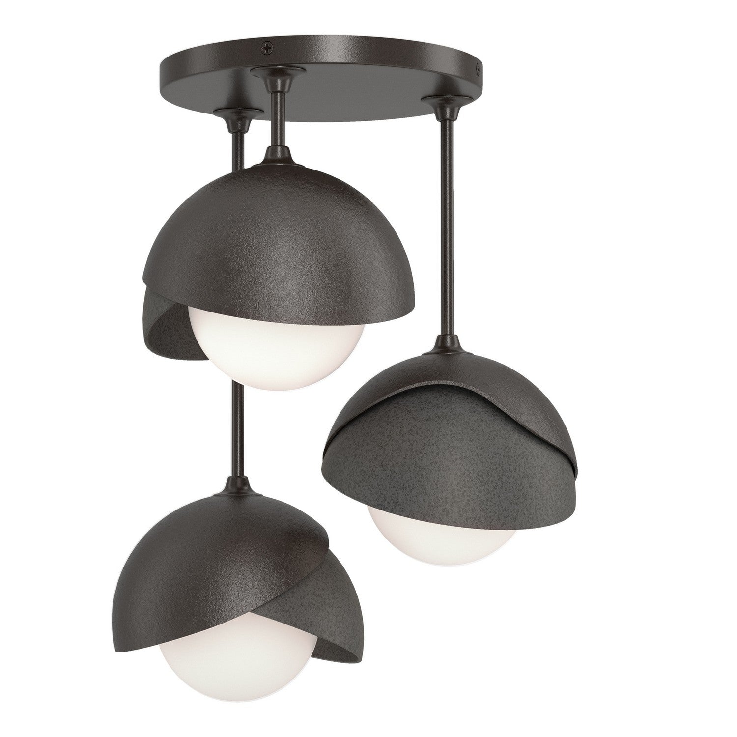 Hubbardton Forge - 121374-SKT-14-20-GG0711 - Three Light Semi-Flush Mount - Brooklyn - Oil Rubbed Bronze