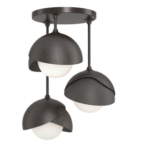 Hubbardton Forge - 121374-SKT-14-20-GG0711 - Three Light Semi-Flush Mount - Brooklyn - Oil Rubbed Bronze
