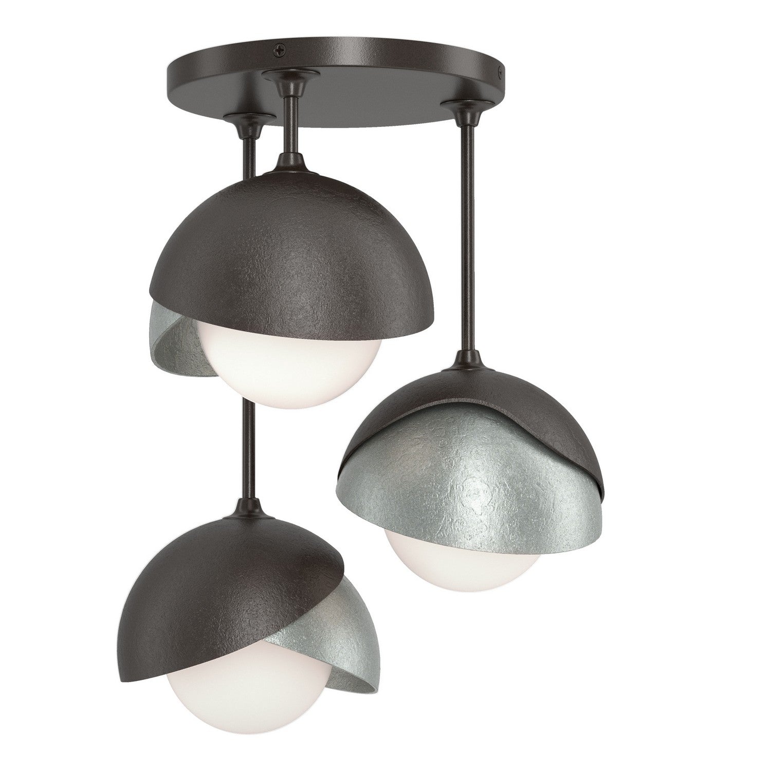 Hubbardton Forge - 121374-SKT-14-82-GG0711 - Three Light Semi-Flush Mount - Brooklyn - Oil Rubbed Bronze