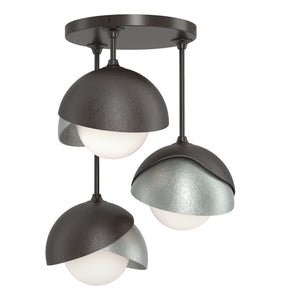 Hubbardton Forge - 121374-SKT-14-82-GG0711 - Three Light Semi-Flush Mount - Brooklyn - Oil Rubbed Bronze