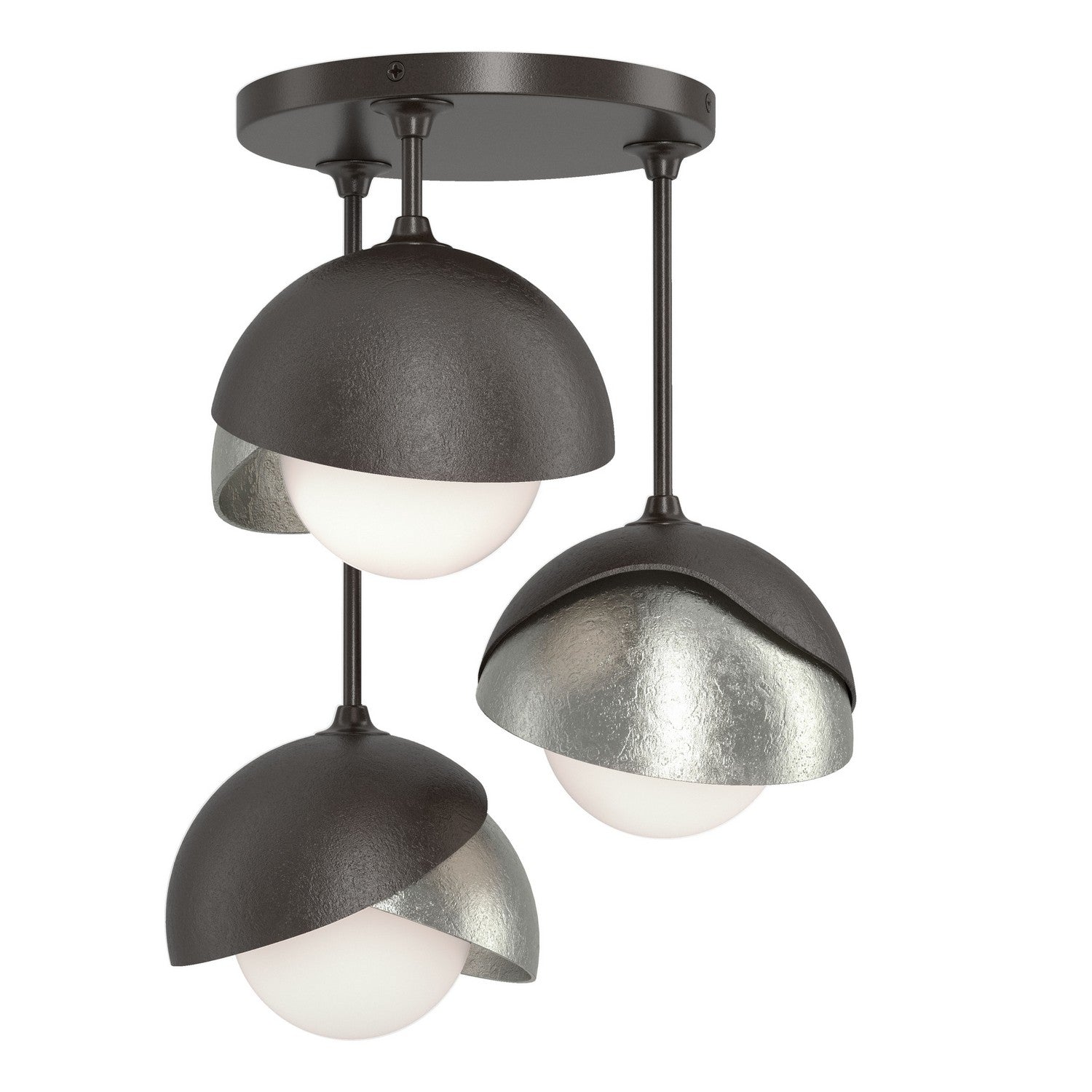 Hubbardton Forge - 121374-SKT-14-85-GG0711 - Three Light Semi-Flush Mount - Brooklyn - Oil Rubbed Bronze