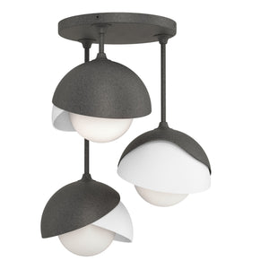 Hubbardton Forge - 121374-SKT-20-02-GG0711 - Three Light Semi-Flush Mount - Brooklyn - Natural Iron