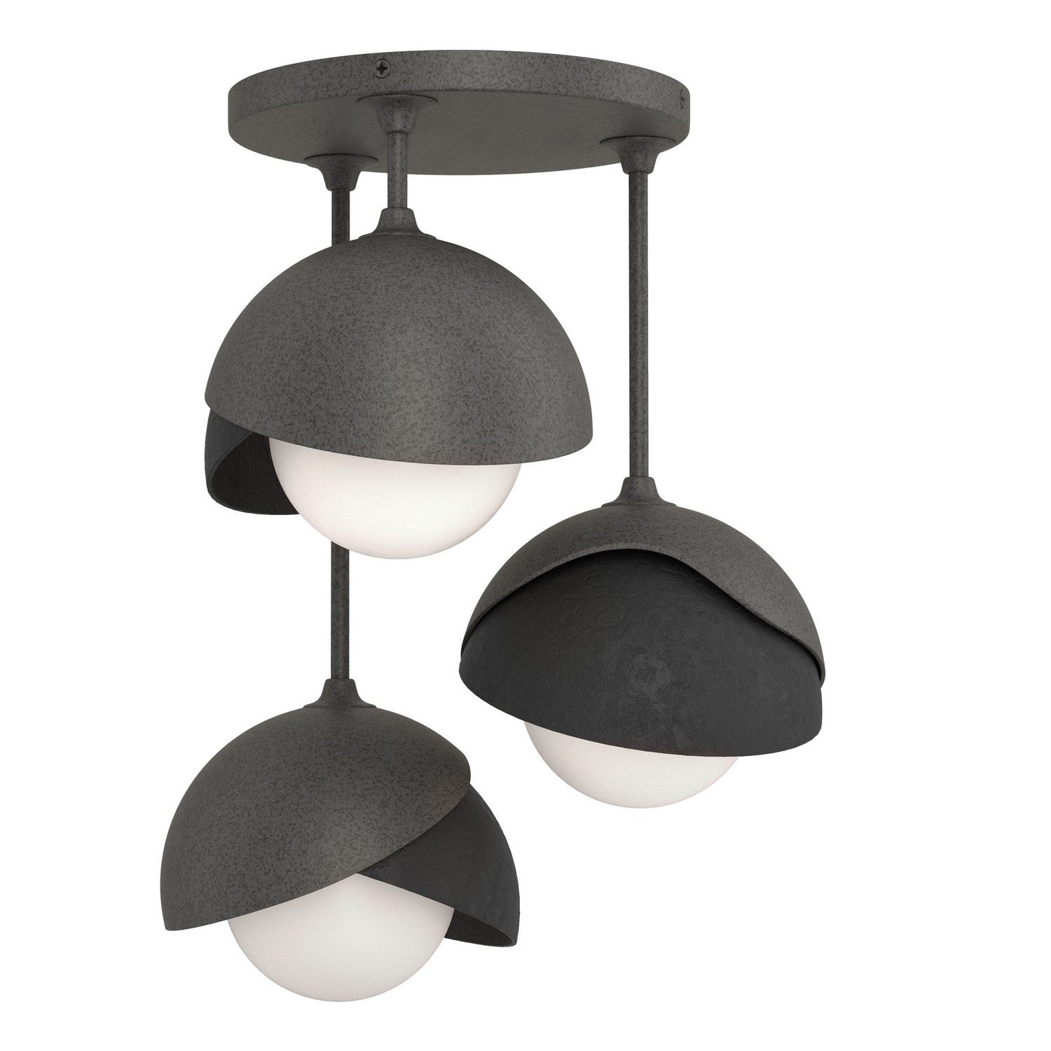 Hubbardton Forge - 121374-SKT-20-10-GG0711 - Three Light Semi-Flush Mount - Brooklyn - Natural Iron
