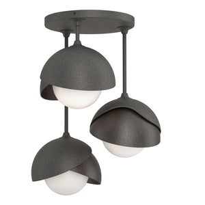 Hubbardton Forge - 121374-SKT-20-14-GG0711 - Three Light Semi-Flush Mount - Brooklyn - Natural Iron
