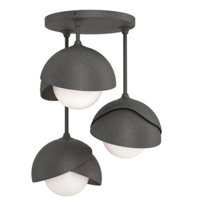 Hubbardton Forge - 121374-SKT-20-20-GG0711 - Three Light Semi-Flush Mount - Brooklyn - Natural Iron