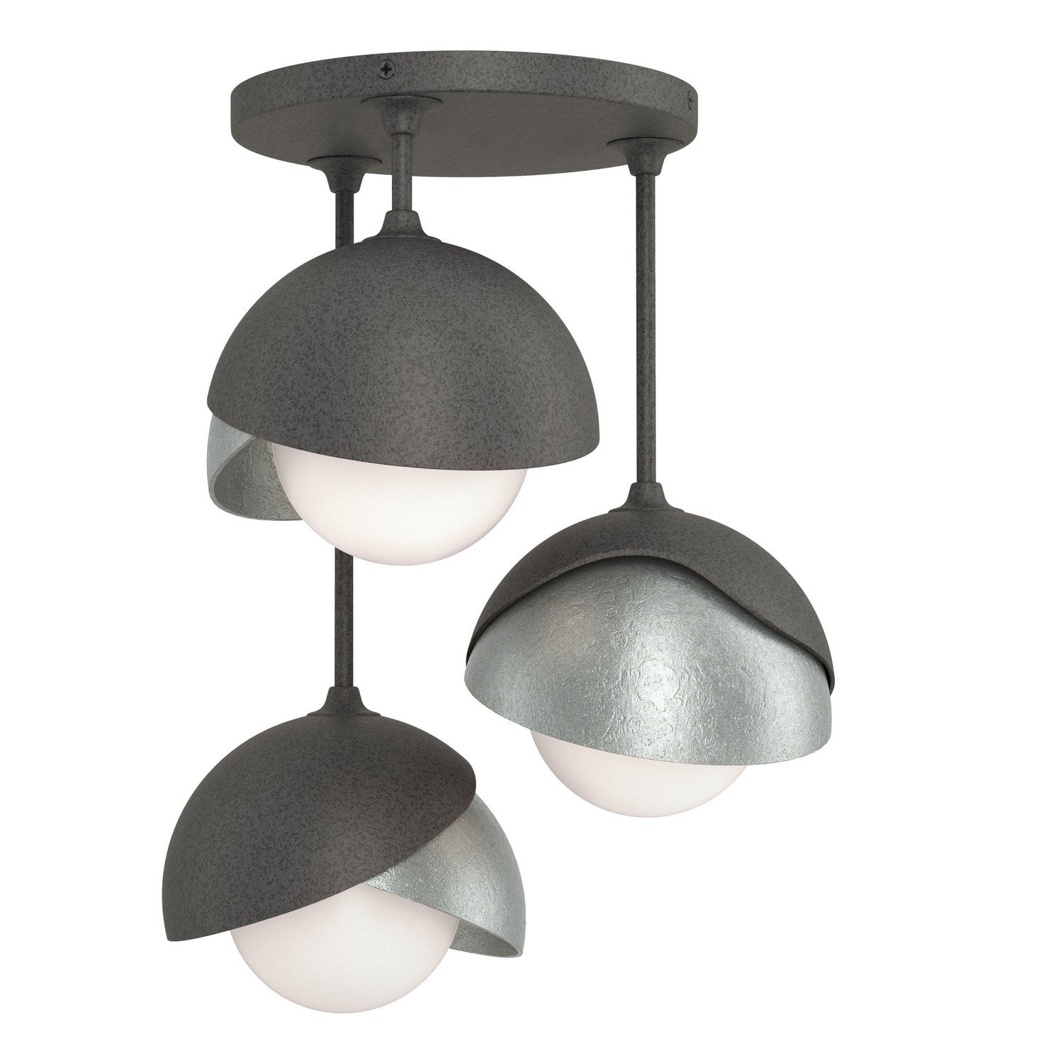 Hubbardton Forge - 121374-SKT-20-82-GG0711 - Three Light Semi-Flush Mount - Brooklyn - Natural Iron