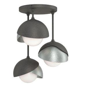Hubbardton Forge - 121374-SKT-20-82-GG0711 - Three Light Semi-Flush Mount - Brooklyn - Natural Iron