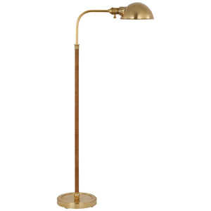 Visual Comfort Signature - CHA 9080AB/NRT - LED Floor Lamp - Basden - Antique-Burnished Brass and Natural Rattan