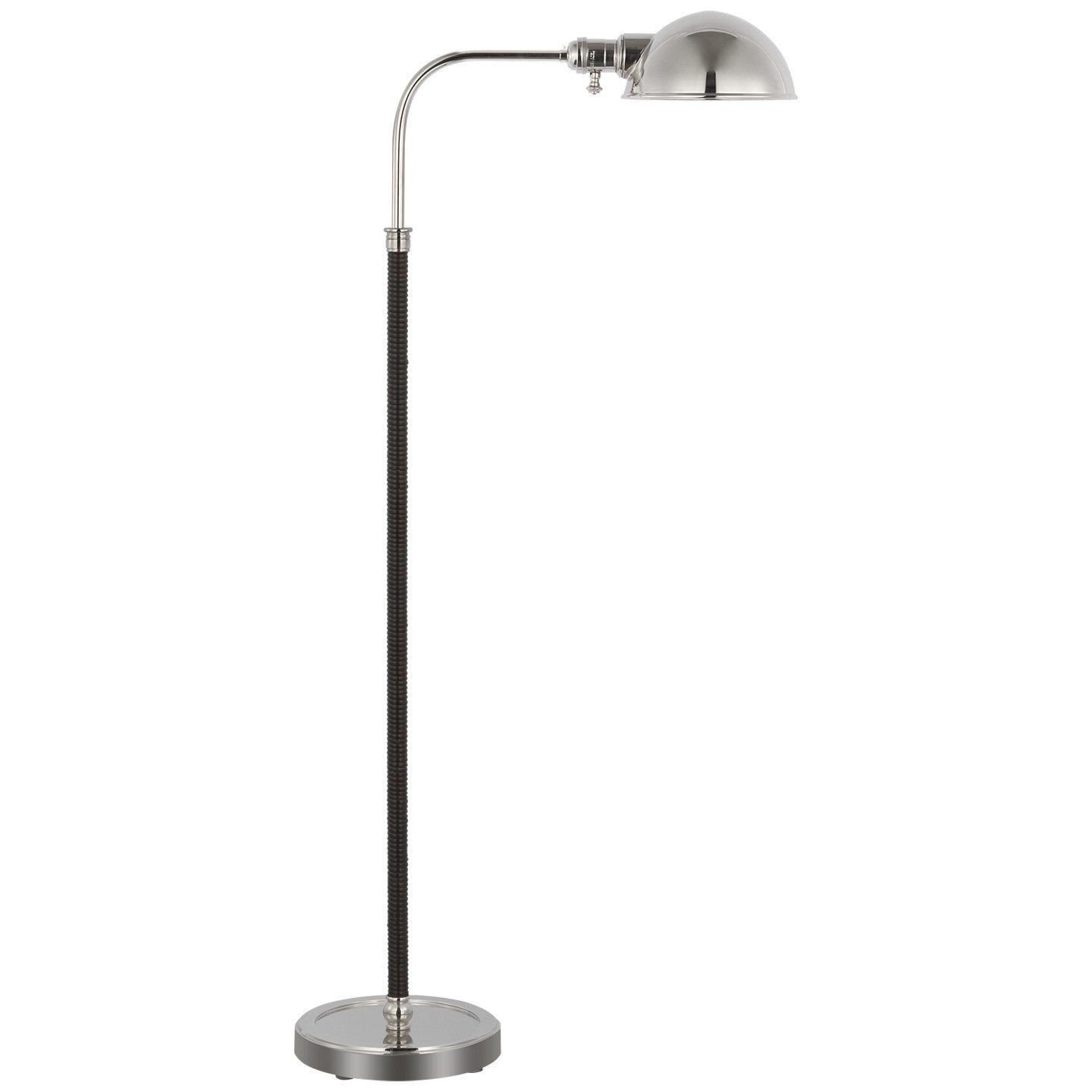 Visual Comfort Signature - CHA 9080PN/BRT - LED Floor Lamp - Basden - Polished Nickel and Black Rattan