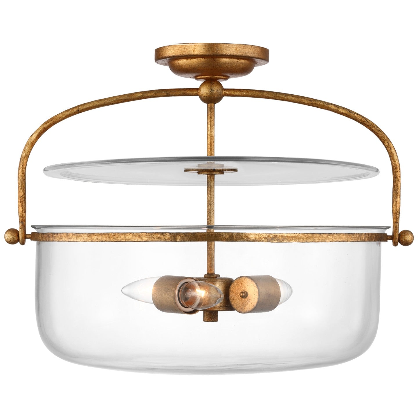 Visual Comfort Signature - CHC 4270GI-CG - Three Light Semi-Flush Mount - Lorford - Gilded Iron