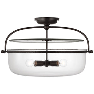 Visual Comfort Signature - CHC 4272AI-CG - LED Semi-Flush Mount - Lorford - Aged Iron