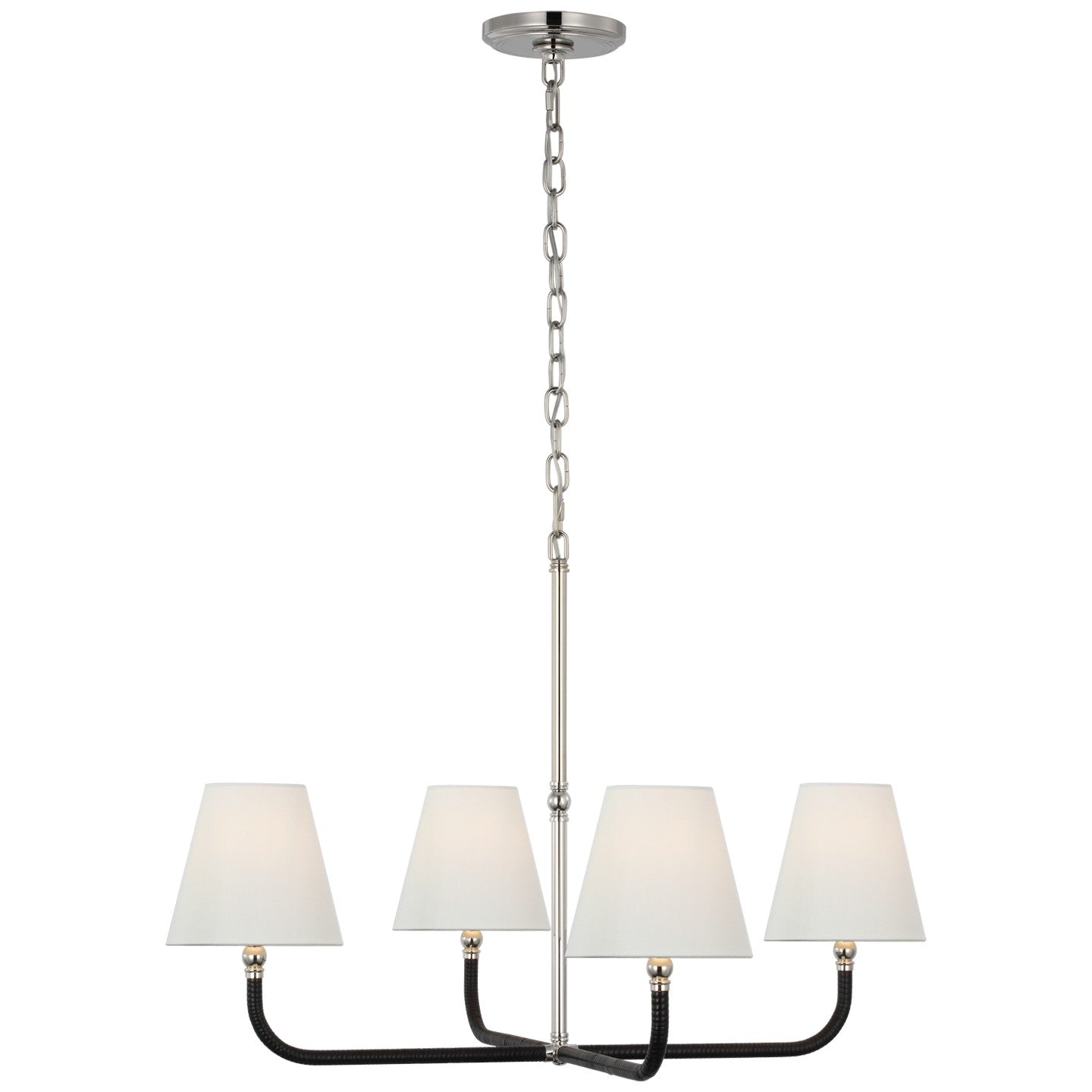 Visual Comfort Signature - CHC 5081PN/BRT-L - LED Chandelier - Basden - Polished Nickel and Black Rattan