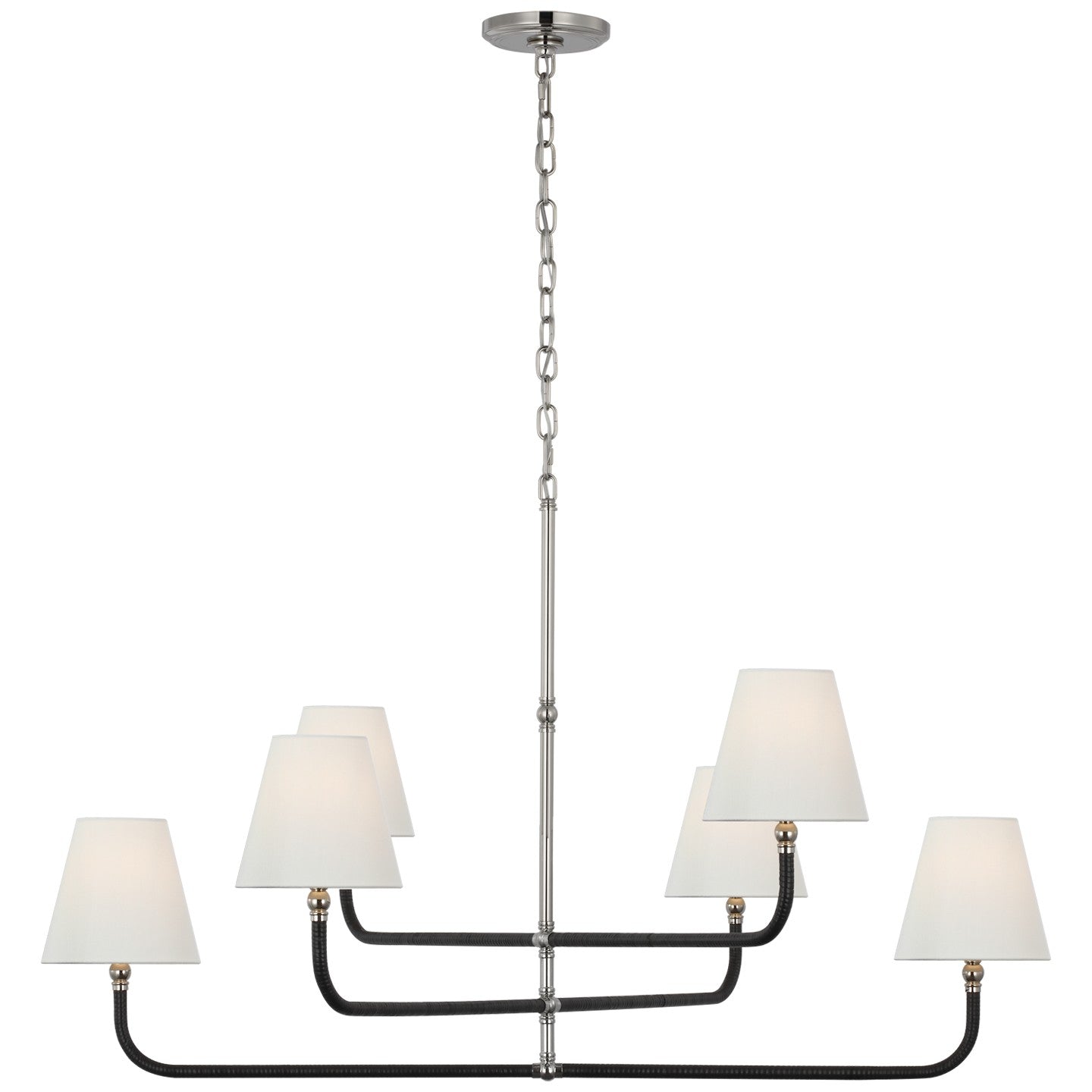 Visual Comfort Signature - CHC 5083PN/BRT-L - LED Chandelier - Basden - Polished Nickel and Black Rattan