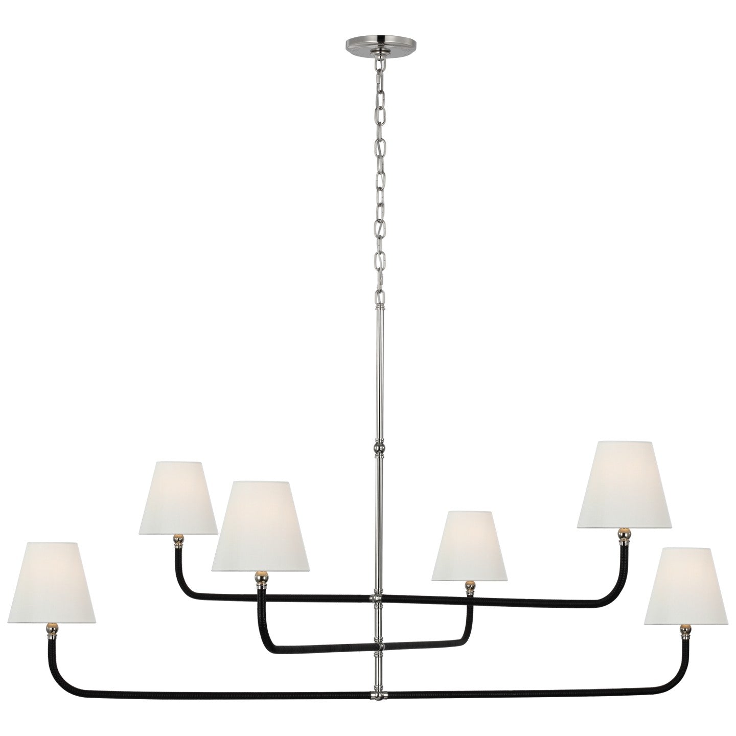 Visual Comfort Signature - CHC 5084PN/BRT-L - LED Chandelier - Basden - Polished Nickel and Black Rattan