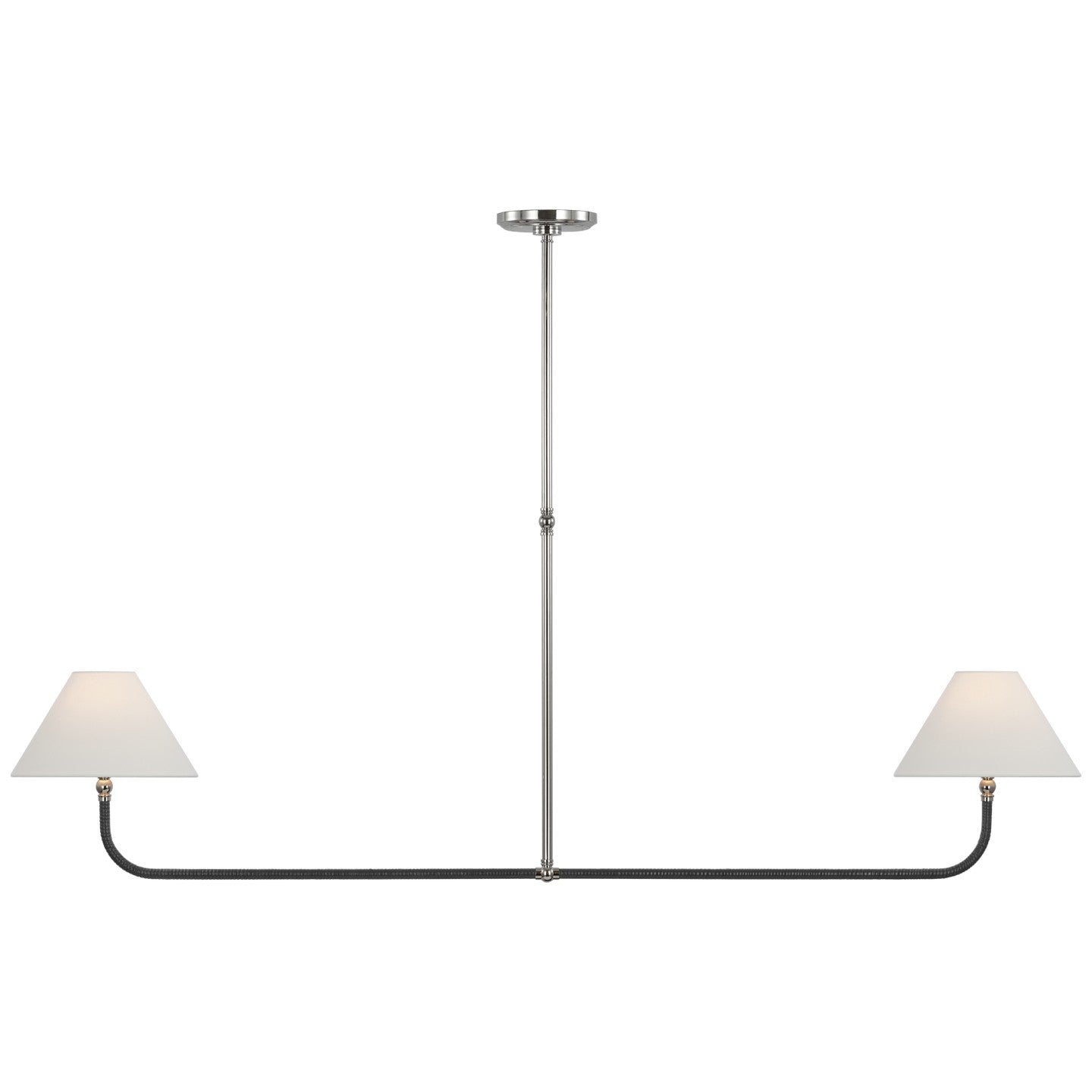 Visual Comfort Signature - CHC 5087PN/BRT-L - LED Linear Chandelier - Basden - Polished Nickel and Black Rattan