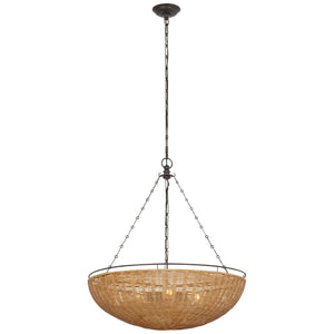 Visual Comfort Signature - CHC 5637AI/NTW - LED Chandelier - Clovis - Aged Iron and Natural Wicker