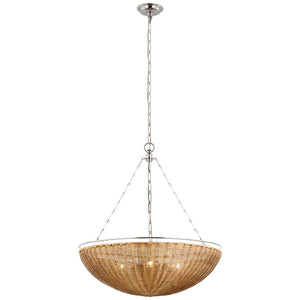 Visual Comfort Signature - CHC 5637PN/NTW - LED Chandelier - Clovis - Polished Nickel and Natural Wicker