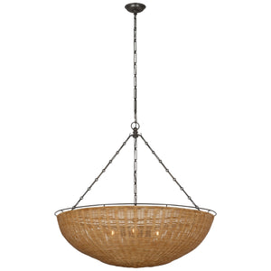 Visual Comfort Signature - CHC 5638AI/NTW - LED Chandelier - Clovis - Aged Iron and Natural Wicker