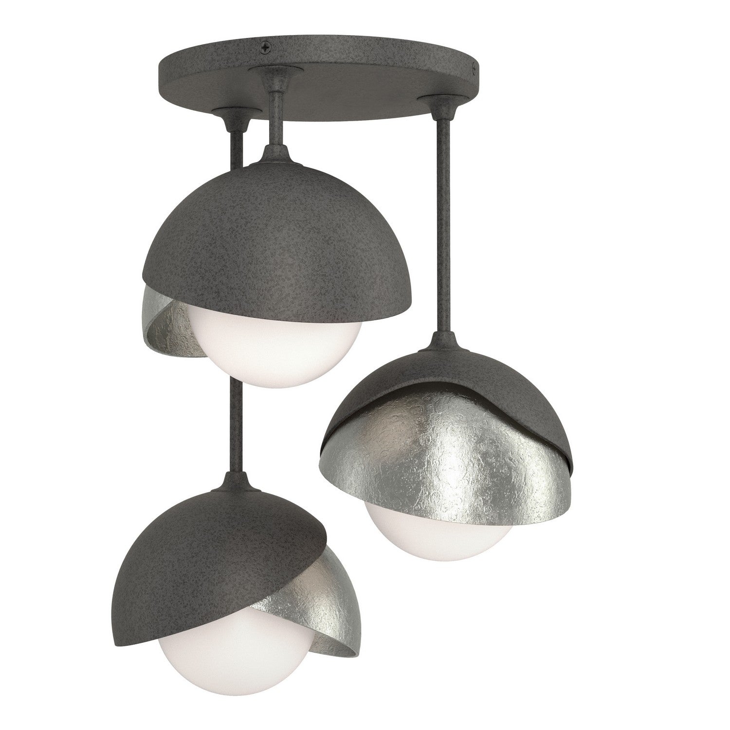 Hubbardton Forge - 121374-SKT-20-85-GG0711 - Three Light Semi-Flush Mount - Brooklyn - Natural Iron