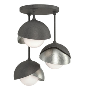Hubbardton Forge - 121374-SKT-20-85-GG0711 - Three Light Semi-Flush Mount - Brooklyn - Natural Iron