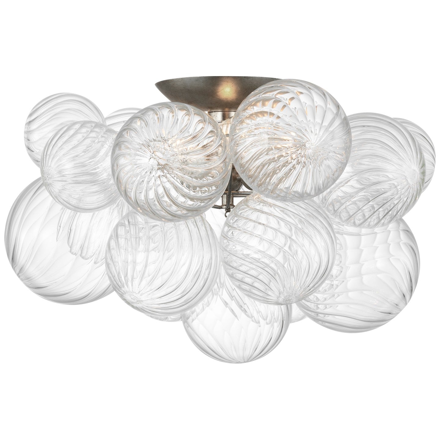 Visual Comfort Signature - JN 4112BSL/CG - LED Flush Mount - Talia - Burnished Silver Leaf and Clear Swirled Glass