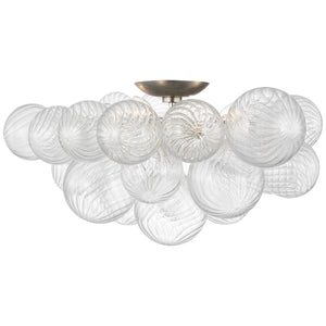 Visual Comfort Signature - JN 4113BSL/CG - LED Flush Mount - Talia - Burnished Silver Leaf and Clear Swirled Glass