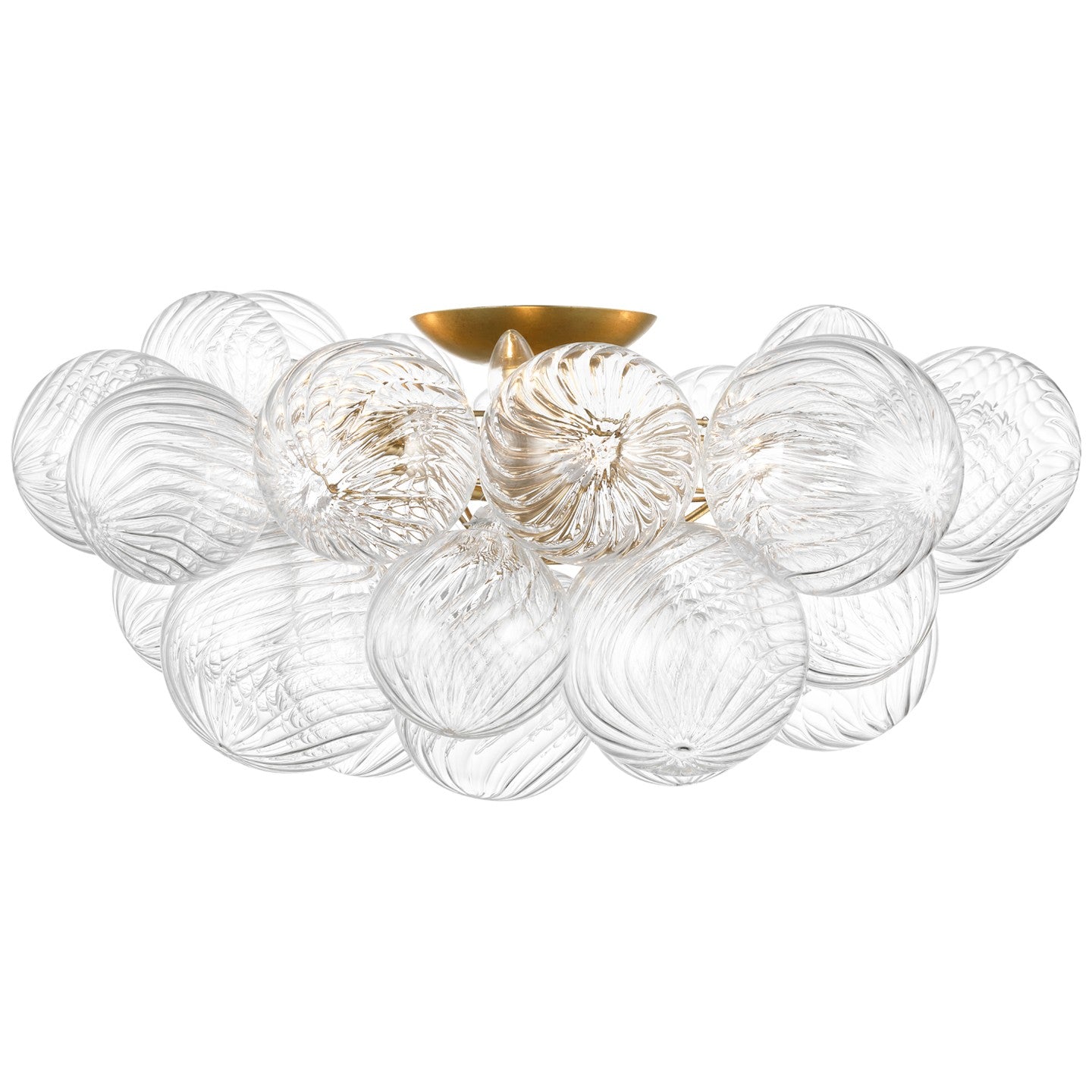 Visual Comfort Signature - JN 4113G/CG - LED Flush Mount - Talia - Gild and Clear Swirled Glass