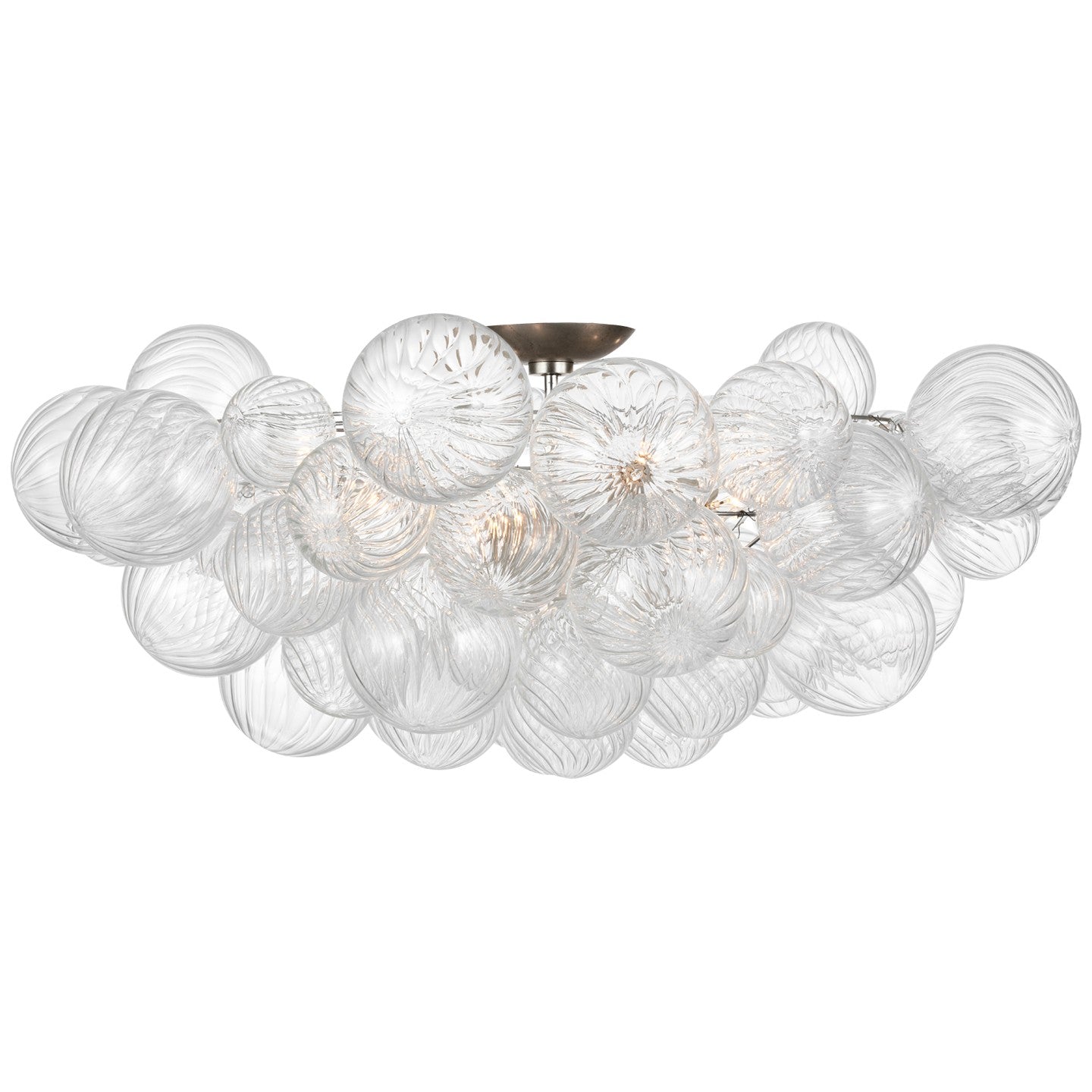 Visual Comfort Signature - JN 4114BSL/CG - LED Flush Mount - Talia - Burnished Silver Leaf and Clear Swirled Glass