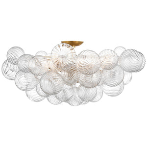 Visual Comfort Signature - JN 4114G/CG - LED Flush Mount - Talia - Gild and Clear Swirled Glass