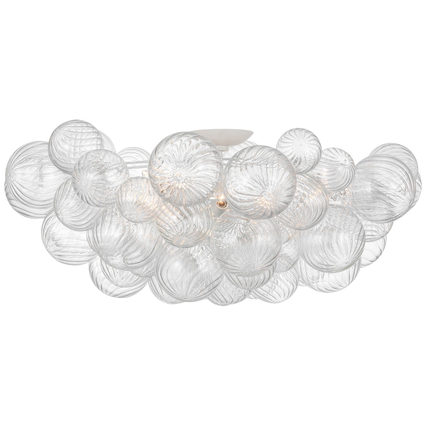 Visual Comfort Signature - JN 4114PW/CG - LED Flush Mount - Talia - Plaster White and Clear Swirled Glass